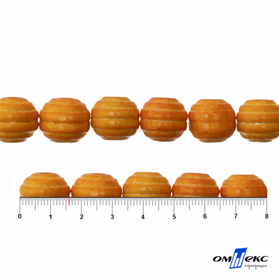 0309-Бусины деревянные "ОмТекс", 16 мм, упак.50+/-3шт, цв.003-оранжевый - купить в Туле. Цена: 62.22 руб.