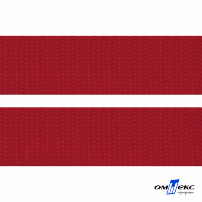 Красный- цв.171-Текстильная лента-стропа 550 гр/м2 ,100% пэ шир.30 мм (боб.50+/-1 м) - купить в Туле. Цена: 475.36 руб.