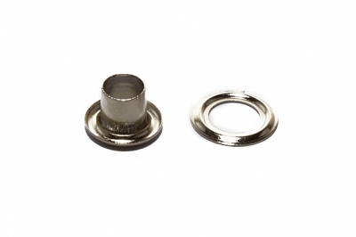 Люверсы металлические "ОмТекс", блочка/кольцо, (3 мм) - цв.никель - купить в Туле. Цена: 0.18 руб.
