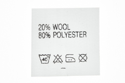 Состав и уход 20% wool 80% poliester - купить в Туле. Цена: 64.21 руб.