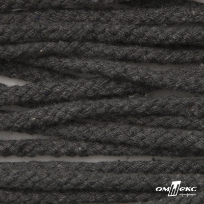 Шнур плетеный d-6 мм круглый, 70% хлопок 30% полиэстер, уп.90+/-1 м, цв.1088-т.серый - купить в Туле. Цена: 588 руб.