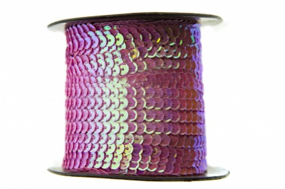 Пайетки "ОмТекс" на нитях, CREAM, 6 мм С / упак.73+/-1м, цв. 89 - розовый - купить в Туле. Цена: 468.37 руб.
