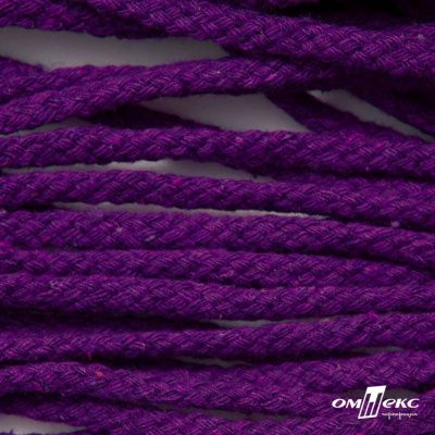 Шнур плетеный d-6 мм, круглый 70% хлопок 30% полиэстер, уп.90+/-1 м, цв.1084-фиолет - купить в Туле. Цена: 588 руб.