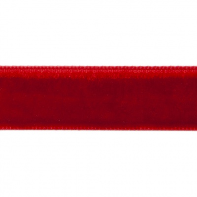 Лента бархатная нейлон, шир.12 мм, (упак. 45,7м), цв.45-красный - купить в Туле. Цена: 392 руб.