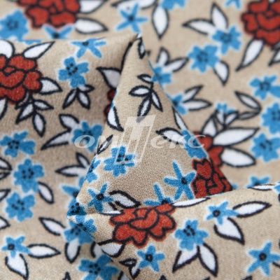 Плательная ткань "Фламенко" 7.1, 80 гр/м2, шир.150 см, принт растительный - купить в Туле. Цена 239.03 руб.