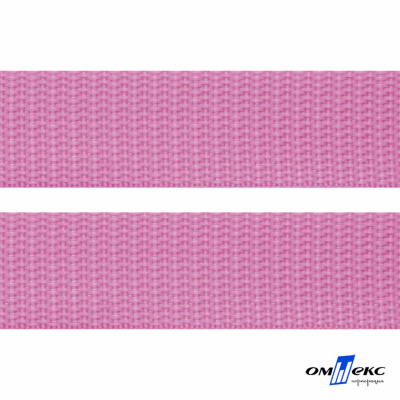Розовый- цв.513 -Текстильная лента-стропа 550 гр/м2 ,100% пэ шир.20 мм (боб.50+/-1 м) - купить в Туле. Цена: 318.85 руб.