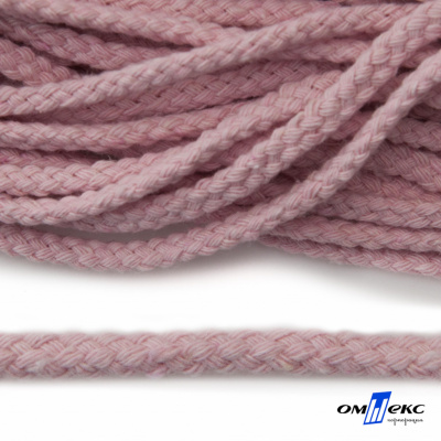 Шнур плетеный d-6 мм круглый, 70% хлопок 30% полиэстер, уп.90+/-1 м, цв.1087-розовый - купить в Туле. Цена: 588 руб.
