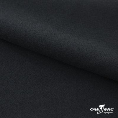 Трикотажное полотно "Капри" 100% полиэстр, 152см, 320 г/м2, чёрный, м - купить в Туле. Цена 374 руб.