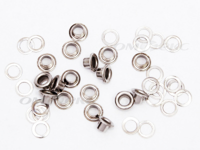 Люверсы металлические, блочка/кольцо, №3 (5 мм) упак.1000 шт- цв.никель - купить в Туле. Цена: 215.60 руб.