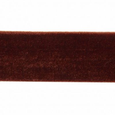 Лента бархатная нейлон, шир.25 мм, (упак. 45,7м), цв.120-шоколад - купить в Туле. Цена: 981.09 руб.