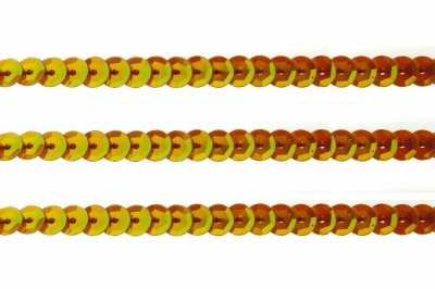 Пайетки "ОмТекс" на нитях, CREAM, 6 мм С / упак.73+/-1м, цв. 88 - оранжевый - купить в Туле. Цена: 300.55 руб.