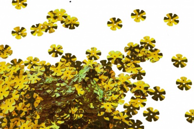Пайетки "ОмТекс" россыпью,DOUBLE SIDED GOLD,цветок 14 мм/упак.50 гр, цв. 0460-золото - купить в Туле. Цена: 80.12 руб.