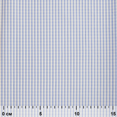 Ткань сорочечная Клетка Виши, 115 г/м2, 58% пэ,42% хл, шир.150 см, цв.2-голубой, (арт.111) - купить в Туле. Цена 306.69 руб.