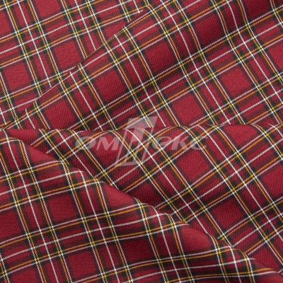 Ткань костюмная клетка 24379 2012, 230 гр/м2, шир.150см, цвет бордовый/бел/жел - купить в Туле. Цена 539.74 руб.
