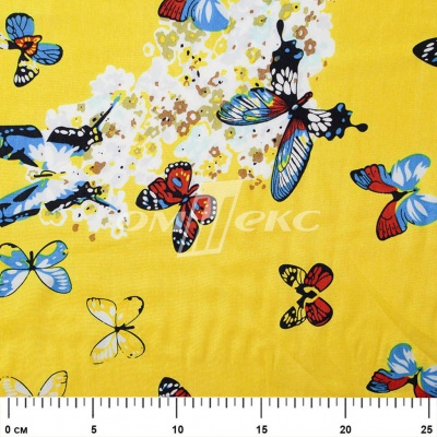 Плательная ткань "Софи" 7.2, 75 гр/м2, шир.150 см, принт бабочки - купить в Туле. Цена 241.49 руб.