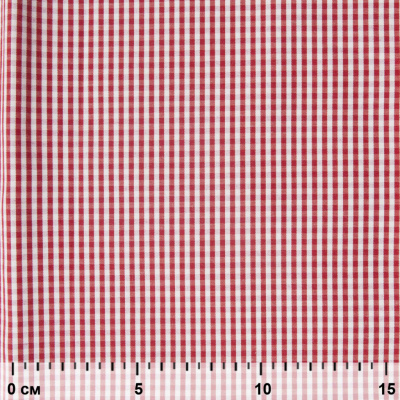 Ткань сорочечная Клетка Виши, 115 г/м2, 58% пэ,42% хл, шир.150 см, цв.5-красный, (арт.111) - купить в Туле. Цена 306.69 руб.