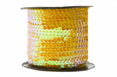 Пайетки "ОмТекс" на нитях, CREAM, 6 мм С / упак.73+/-1м, цв. 92 - золото - купить в Туле. Цена: 484.77 руб.