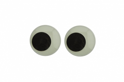 Глазки для игрушек, круглые, с бегающими зрачками, 18 мм/упак.20+/-2 шт, цв. -черно-белые - купить в Туле. Цена: 25.40 руб.