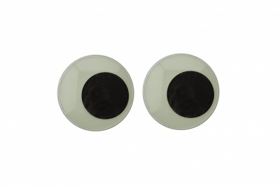 Глазки для игрушек, круглые, с бегающими зрачками, 24 мм/упак.50+/-2 шт, цв. -черно-белые - купить в Туле. Цена: 60.32 руб.