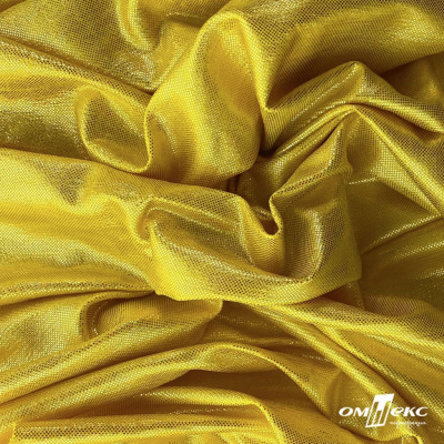 Трикотажное полотно голограмма, шир.140 см, #602 -жёлтый/жёлтый - купить в Туле. Цена 385.88 руб.