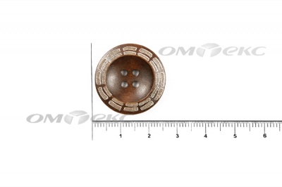 Пуговица деревянная круглая №53 (25мм) - купить в Туле. Цена: 3.68 руб.