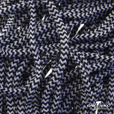 Шнурки #107-16, круглые 130 см, двухцветные цв.серый/чёрный - купить в Туле. Цена: 31.89 руб.