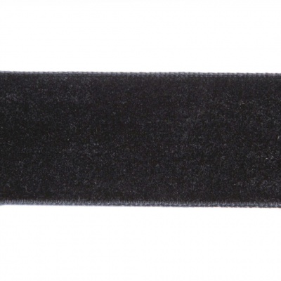 Лента бархатная нейлон, шир.25 мм, (упак. 45,7м), цв.03-черный - купить в Туле. Цена: 800.84 руб.