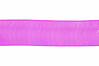 Лента органза 1015, шир. 10 мм/уп. 22,8+/-0,5 м, цвет ярк.розовый - купить в Туле. Цена: 38.39 руб.