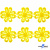 Кружево гипюр "Ромашка" 0575-1169, шир. 25 мм/уп.13,7 м, цвет 8208-жёлтый - купить в Туле. Цена: 289.76 руб.