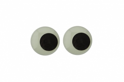 Глазки для игрушек, круглые, с бегающими зрачками, 15 мм/упак.50+/-2 шт, цв. -черно-белые - купить в Туле. Цена: 46.92 руб.