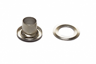 Люверсы металлические "ОмТекс", блочка/кольцо, (4 мм) - цв.никель - купить в Туле. Цена: 0.24 руб.