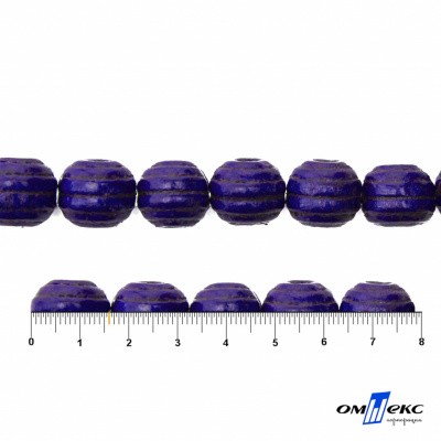 0309-Бусины деревянные "ОмТекс", 16 мм, упак.50+/-3шт, цв.018-фиолет - купить в Туле. Цена: 62.22 руб.
