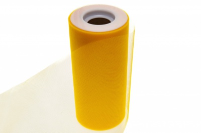 Фатин в шпульках 16-72, 10 гр/м2, шир. 15 см (в нам. 25+/-1 м), цвет жёлтый - купить в Туле. Цена: 100.69 руб.