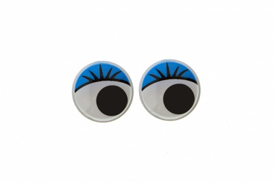 Глазки для игрушек, круглые, с бегающими зрачками, 8 мм/упак.50+/-2 шт, цв. -синий - купить в Туле. Цена: 59.05 руб.