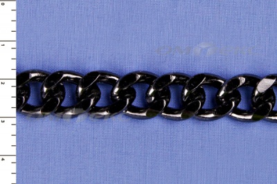 Цепь металл декоративная №9 (13,5*16,5) черная (10+/-1 м)  - купить в Туле. Цена: 808.92 руб.
