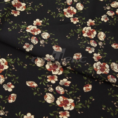 Плательная ткань "Фламенко" 3.1, 80 гр/м2, шир.150 см, принт растительный - купить в Туле. Цена 239.03 руб.