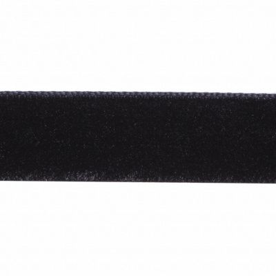 Лента бархатная нейлон, шир.12 мм, (упак. 45,7м), цв.03-черный - купить в Туле. Цена: 448.27 руб.