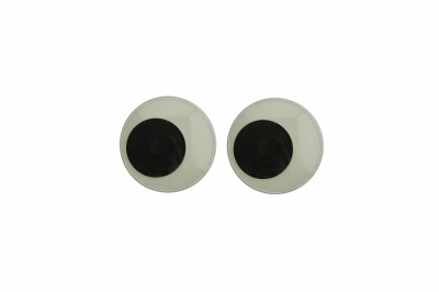Глазки для игрушек, круглые, с ресничками, 10 мм/упак.50+/-2 шт, цв. -черно-белые - купить в Туле. Цена: 21.24 руб.