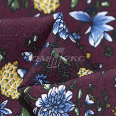Плательная ткань "Фламенко" 4.1, 80 гр/м2, шир.150 см, принт растительный - купить в Туле. Цена 259.21 руб.