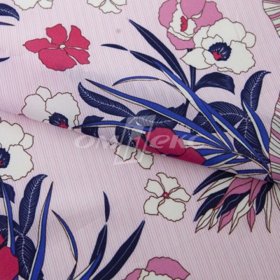 Плательная ткань "Фламенко" 18.1, 80 гр/м2, шир.150 см, принт растительный - купить в Туле. Цена 239.03 руб.