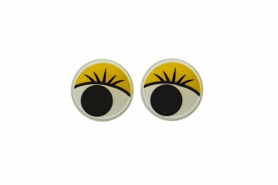 Глазки для игрушек, круглые, с бегающими зрачками, 8 мм/упак.50+/-2 шт, цв. -желтый - купить в Туле. Цена: 59.05 руб.