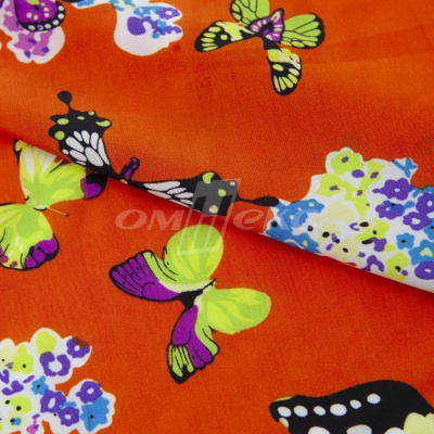 Плательная ткань "Софи" 7.1, 75 гр/м2, шир.150 см, принт бабочки - купить в Туле. Цена 241.49 руб.