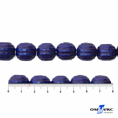 0309-Бусины деревянные "ОмТекс", 16 мм, упак.50+/-3шт, цв.006-синий - купить в Туле. Цена: 62.22 руб.