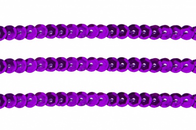 Пайетки "ОмТекс" на нитях, SILVER-BASE, 6 мм С / упак.73+/-1м, цв. 12 - фиолет - купить в Туле. Цена: 300.55 руб.